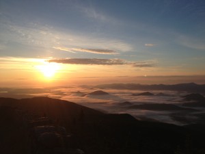 Lovely sunrise viewed from Whiteface Mountain's summit